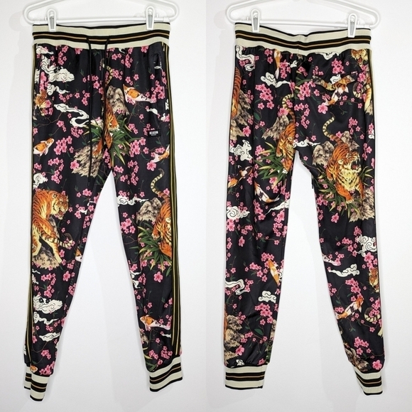 NWT Reason Dream Jogger tiger & koi black pink orange jogger pant S - Picture 1 of 15